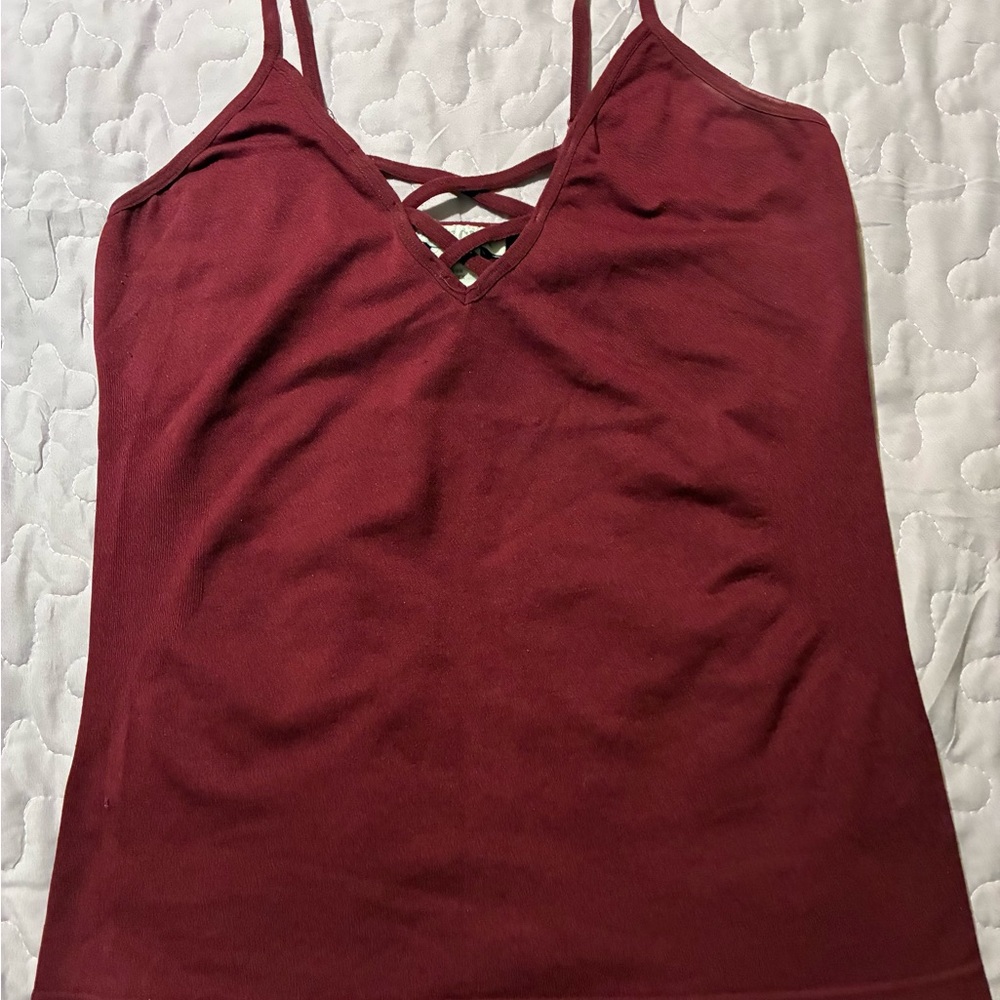 Women's Burgundy Strappy Top
